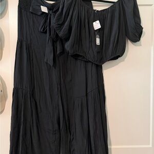 Fashion Nova Black Off-Shoulder Top & Pants Set